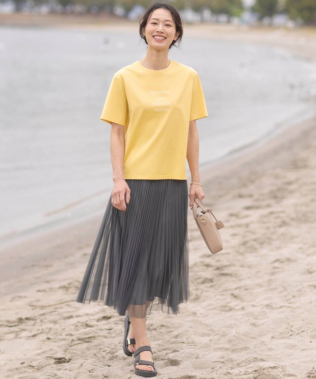 J.PRESS LADIES ロゴTシャツ マリーゴールド系