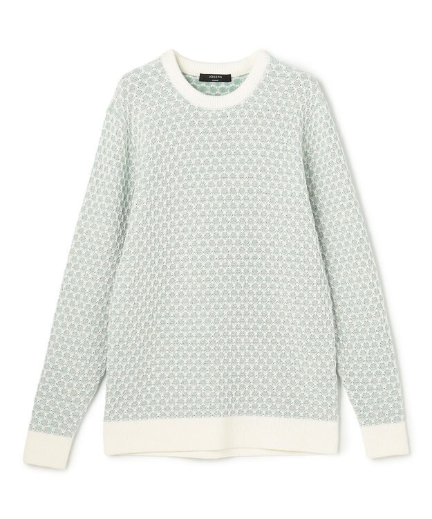 JOSEPH HOMME チャンディーガルジャガード　クルーネックニット スモーキーグリーン系