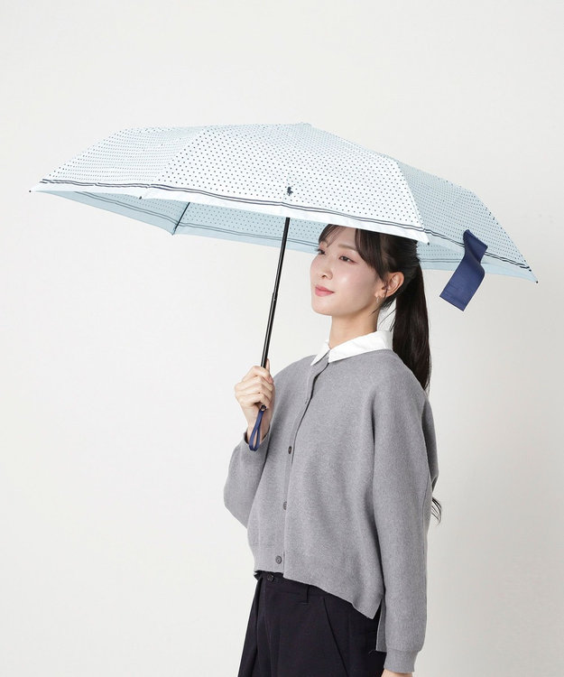 MOONBAT POLO RALPH LAUREN(ポロ ラルフローレン) ツイルドットポロポニー 雨傘 折りたたみ傘 サックスブルー