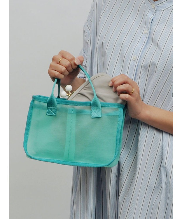 UNBILLION cachecache メッシュバッグインバッグ ブルー