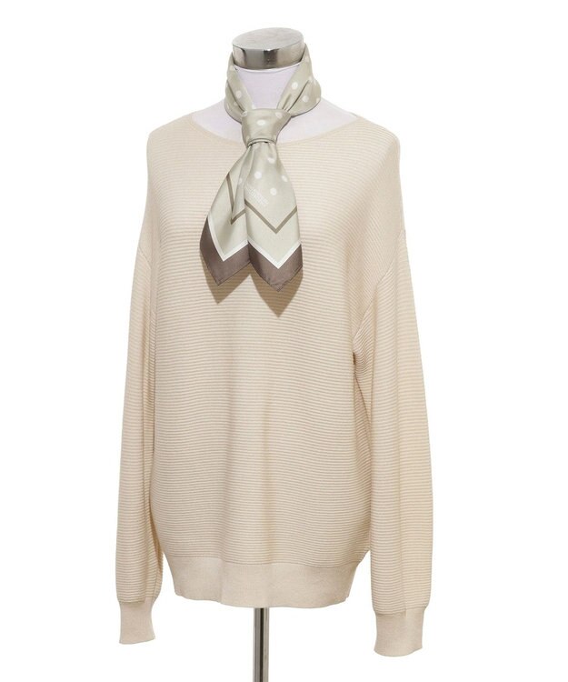 MOONBAT 【シルク100%】MACKINTOSH PHILOSOPHY(マッキントッシュ フィロソフィー）ドット シルクプリントスカーフ 日本製 68cm×68cm UV対策 ベージュ