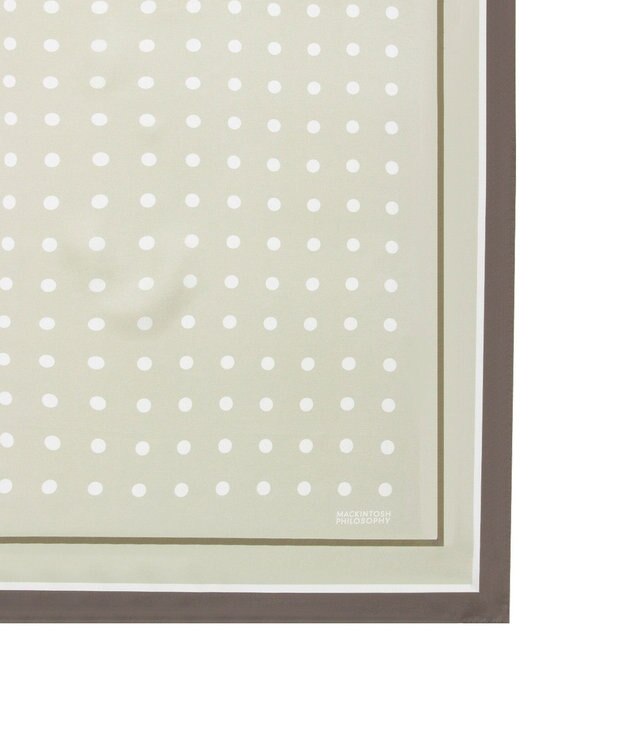 MOONBAT 【シルク100%】MACKINTOSH PHILOSOPHY(マッキントッシュ フィロソフィー）ドット シルクプリントスカーフ 日本製 68cm×68cm UV対策 ベージュ