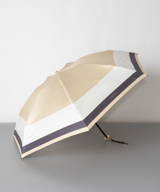 AURORA JILL STUART ジル スチュアート バイカラー柄 雨傘（折り畳みミニ傘） ベージュ