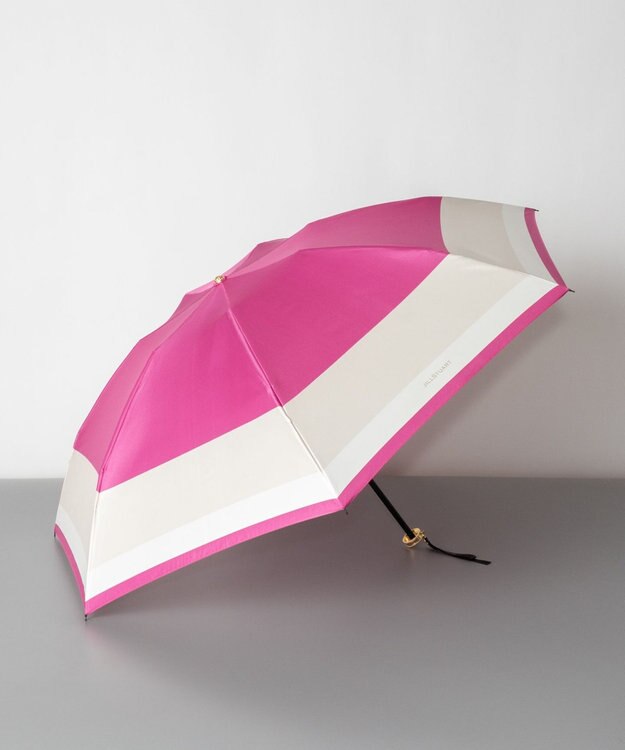 AURORA JILL STUART ジル スチュアート バイカラー柄 雨傘（折り畳みミニ傘） フューシャピンク