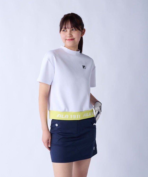 FILA GOLF／marie claire 【FILA GOLF】 ダンボールニットモックシャツ ホワイト