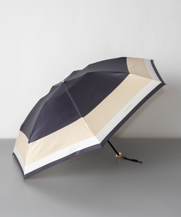 AURORA JILL STUART ジル スチュアート バイカラー柄 雨傘（折り畳みミニ傘） ネイビー