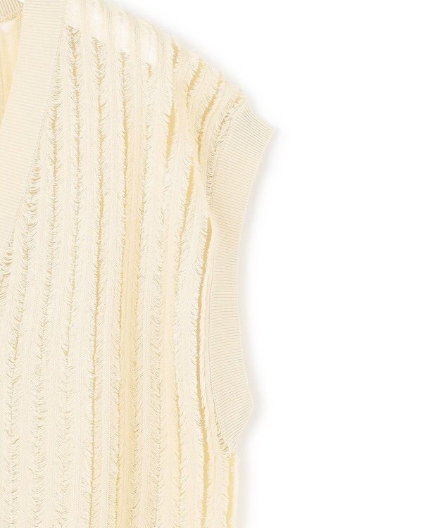 23区 【SLOW/一部店舗限定】フリンジニット ジレ アイボリー系