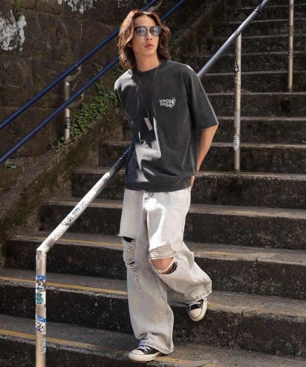 WEGO 【ユニセックス着用ITEM/MLサイズ展開】ブリーチヴィンテージグラフィックT（SS） ブラックその他