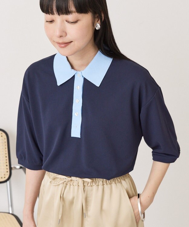 AMERICAN HOLIC 【マルチ機能】カノコポロシャツ Navy