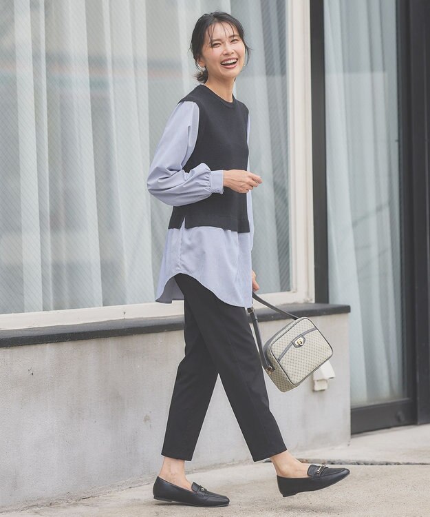 ANY 【UVカット/ウエストゴム/ストレッチ】大人の７daysデイリーパンツ ブラック