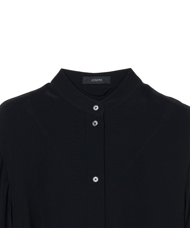 JOSEPH クレープ ド ソワ　ミディドレス Black