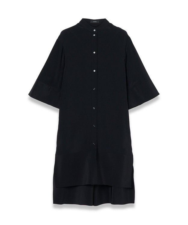 JOSEPH クレープ ド ソワ　ミディドレス Black