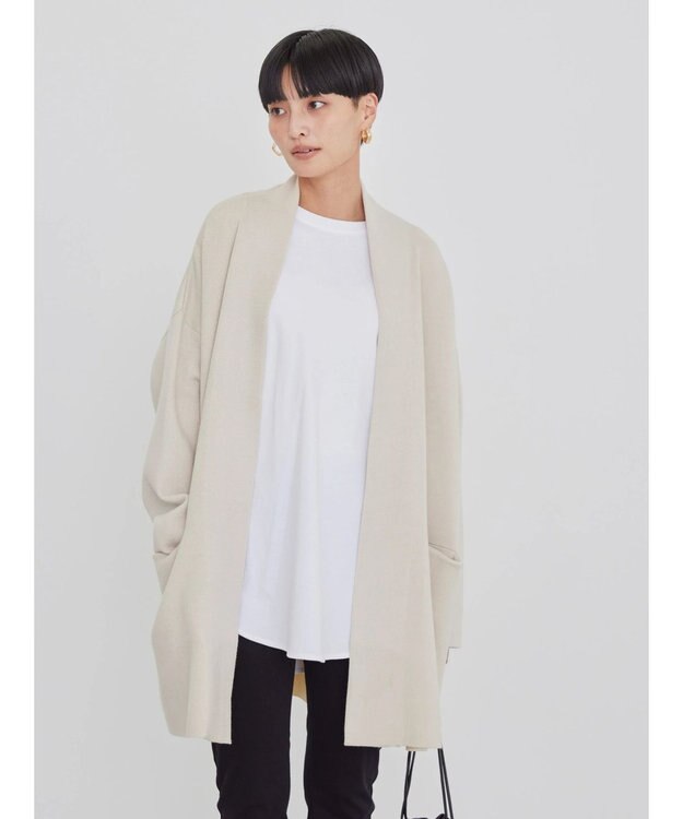 AMERICAN HOLIC バイカラーニットコーディガン Gray Beige