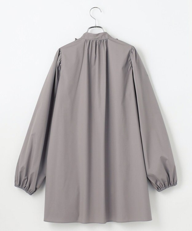 #Newans 【シワになりにくい/洗濯機可能】ロングフリルチュニック グレー