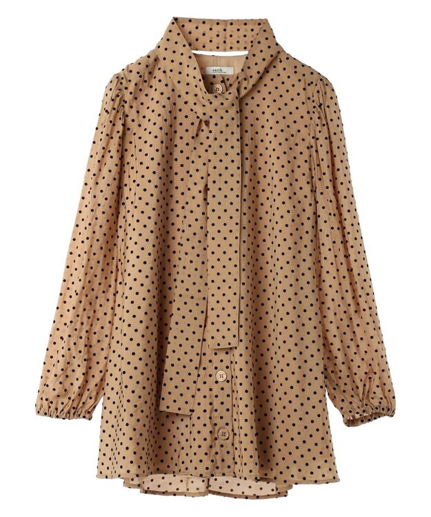 earth music&ecology ドットチュニック丈リボン付きワンピース Dot