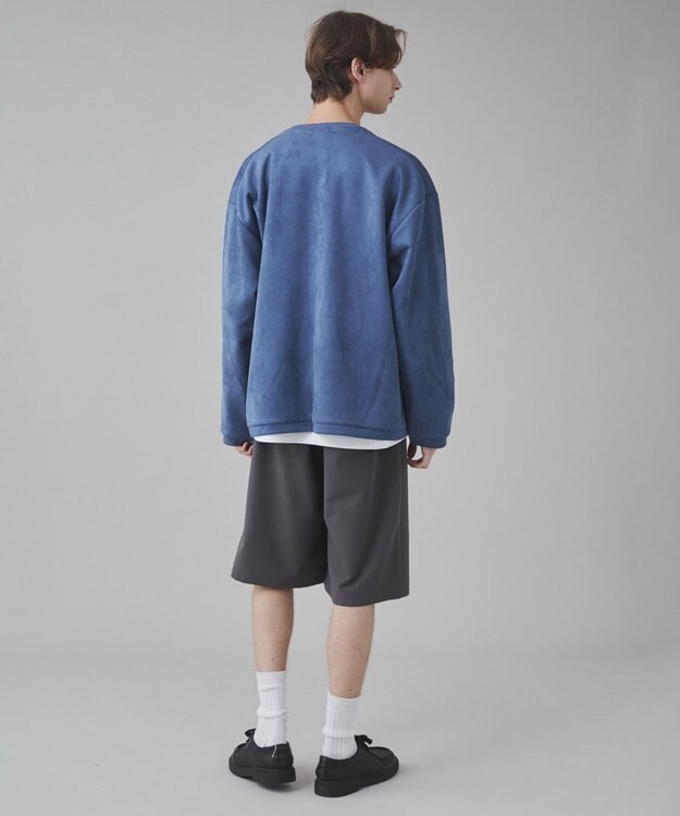 WEGO 【ユニセックス着用アITEM/２点SET】フェイクスウェードアンサンブルカーディガン サックス