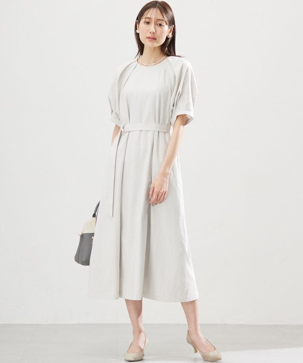 組曲 L リネンレーヨン ワンピース グレージュ系