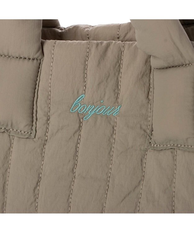 UNBILLION 【テレビ ドラマ着用アイテム】カシュカシュ cachecache / 親子キルティング刺繍トートバッグ ライトグレー