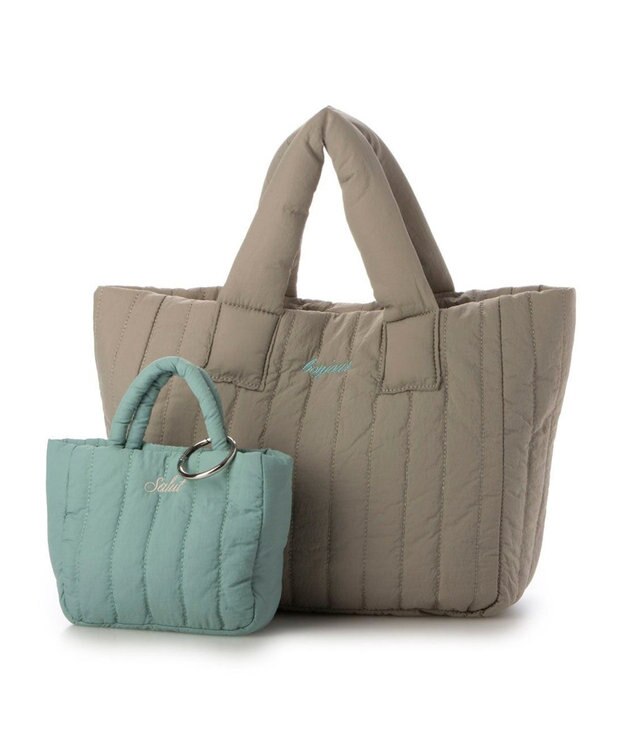 UNBILLION 【テレビ ドラマ着用アイテム】カシュカシュ cachecache / 親子キルティング刺繍トートバッグ ライトグレー