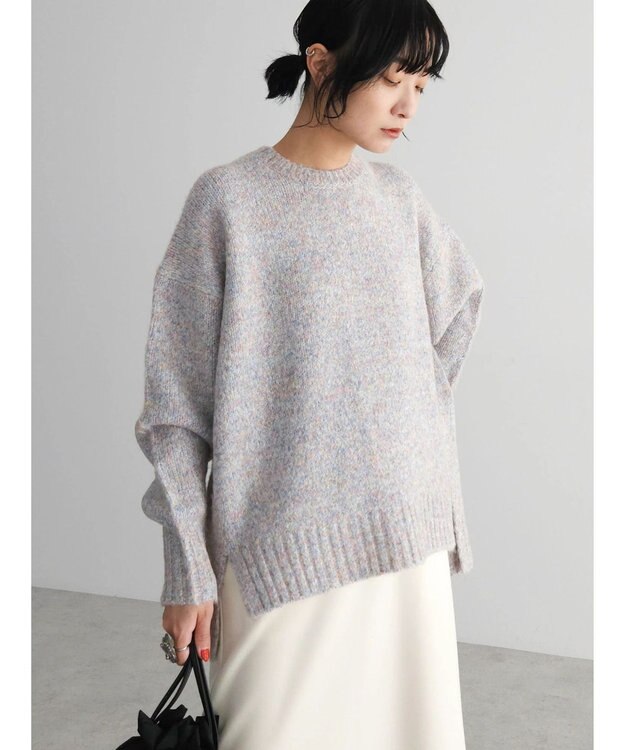 Green Parks ふわふわＭｉｘニットプルオーバー Blue