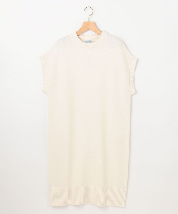 組曲 S 【WEB限定】チュニック丈ニットワンピース アイボリー系