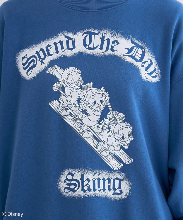 Green Parks ミッキー＆フレンズ／プリント裏毛プルオーバー Blue