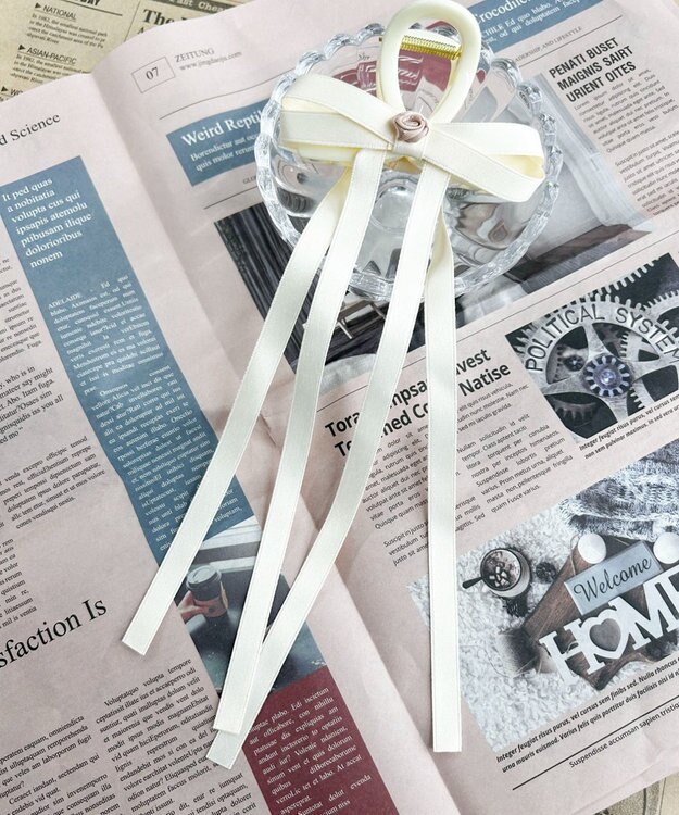 WEGO Lロングリボンバンスクリップ 柄1