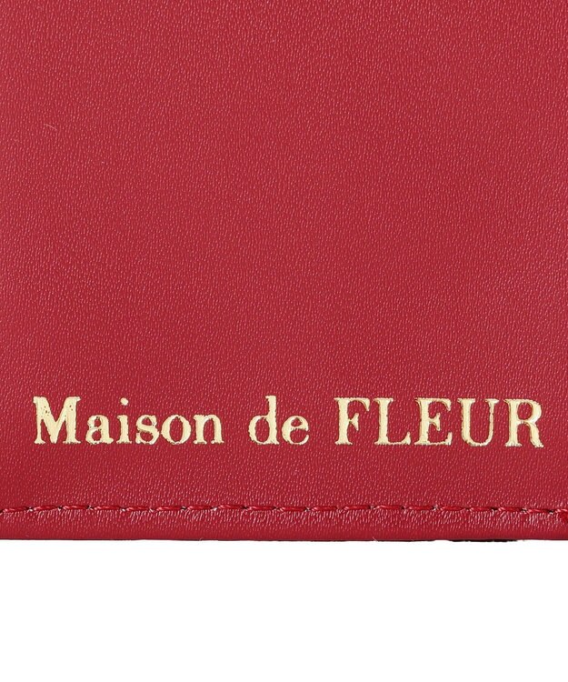 Maison de FLEUR リーフ付きチェリーウォレット Red