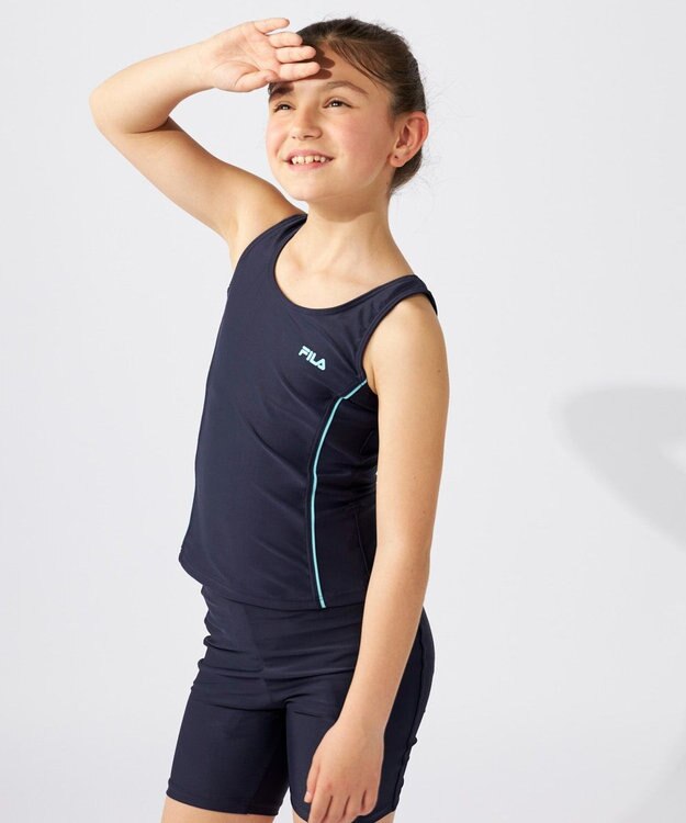 OP／FILA 【FILA】スクールタンキニ水着 ネイビー×サックス