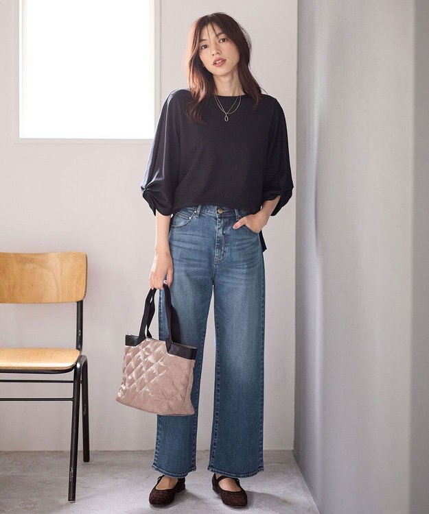 ANY L 【洗濯機可】シルケットスムースタックスリーブプルオーバー ブラック