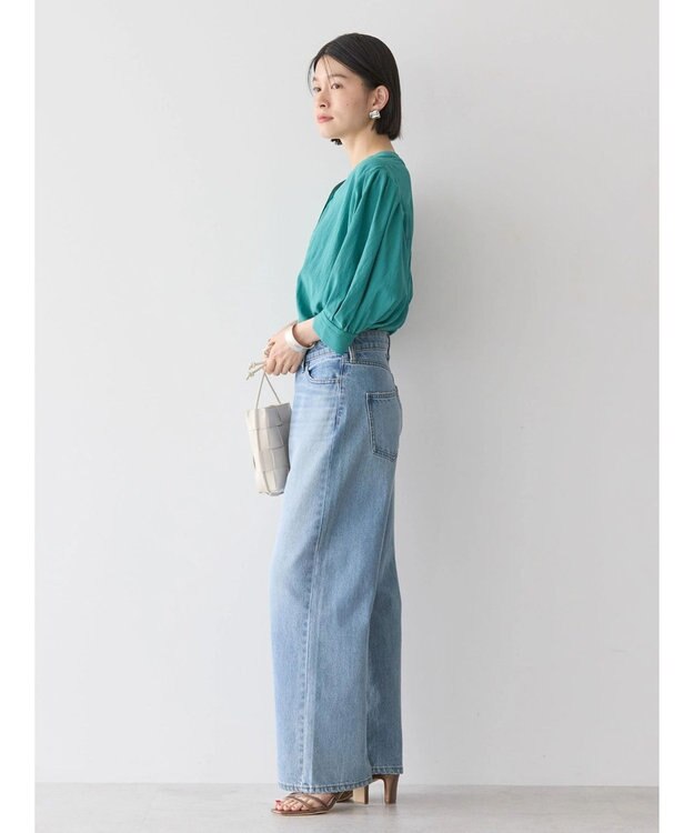 AMERICAN HOLIC 接触冷感　袖ボリュームブラウス Green