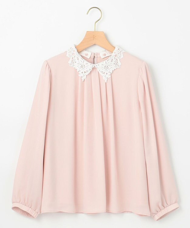 組曲 S 【WEB限定・2WAY】ジョーゼットシフォンレース襟 ブラウス ピンク系