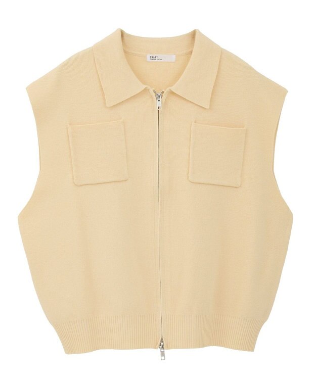 CRAFT STANDARD BOUTIQUE 衿付きジップベスト Cream