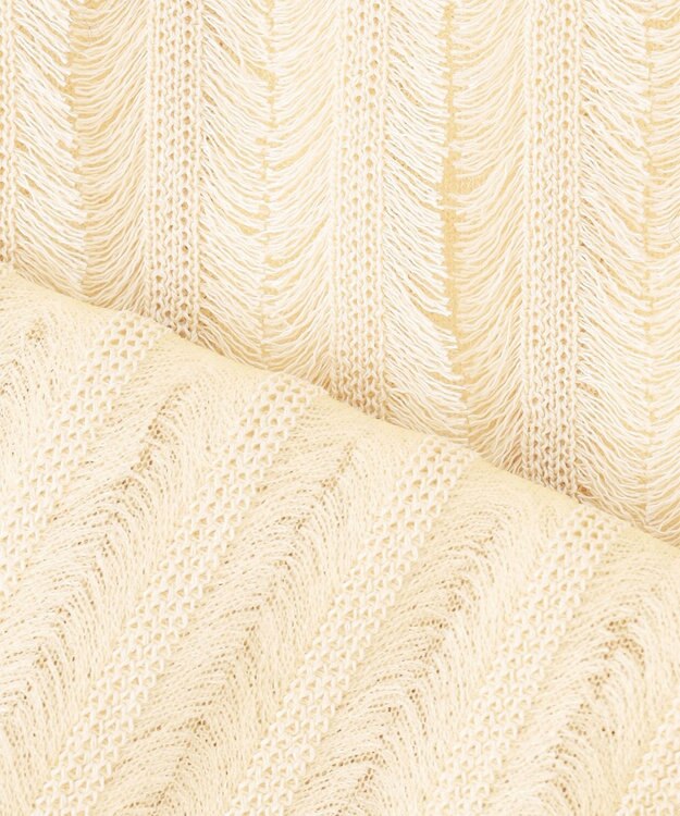 23区 【SLOW/一部店舗限定】フリンジニット ジレ アイボリー系