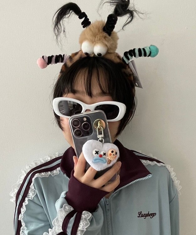 WEGO ミニハートピエロモンスターぬいぐるみキーホルダー ホワイト