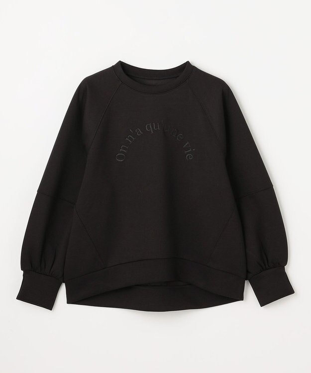 ANY L ロゴ刺繍ダンボールトレーナー ブラック