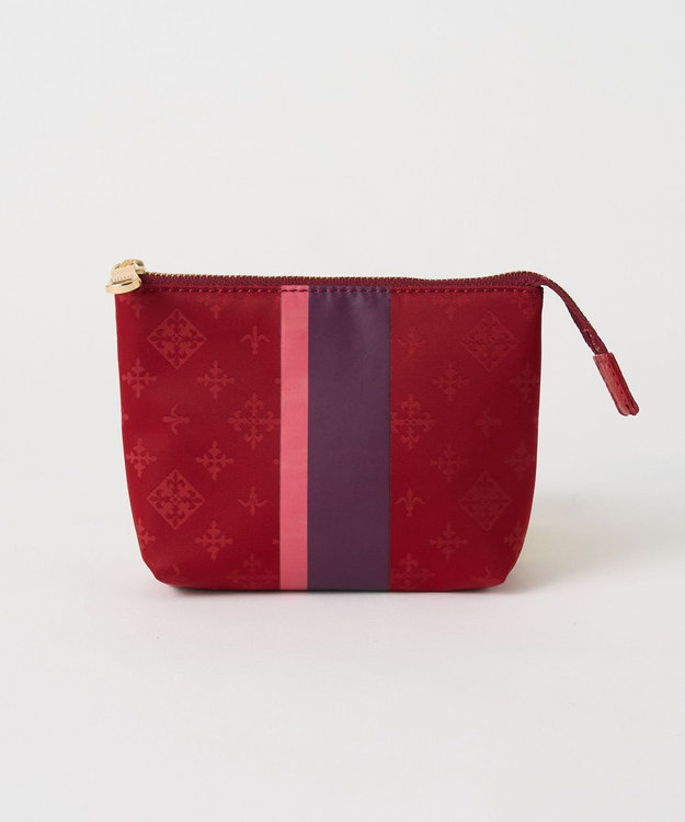 russet ラインプリントポーチ S(Z-227) Red