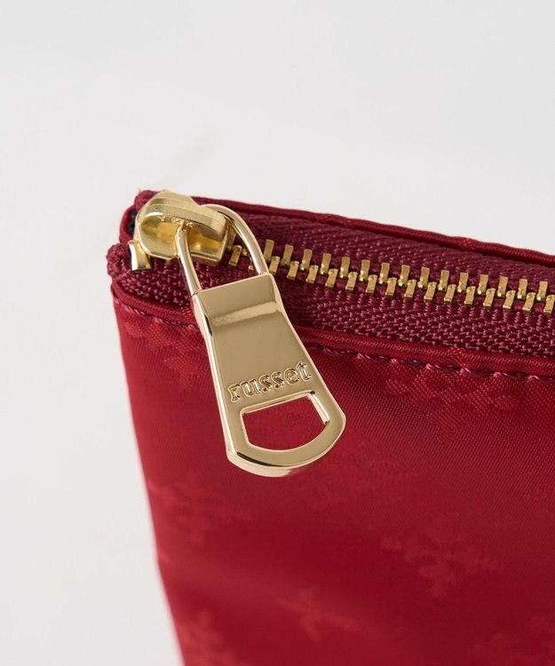 russet ラインプリントポーチ S(Z-227) Red