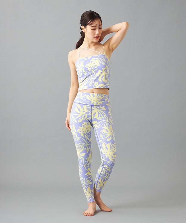 Chacott Chacott BALANCE Playful フラワーレギンス ラベンダープリント