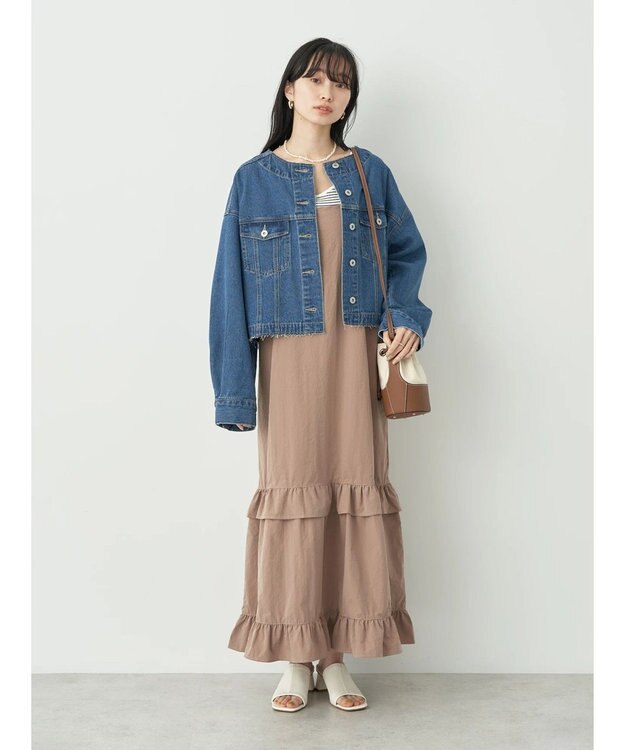 earth music&ecology ノーカラーＧジャン Medium Indigo