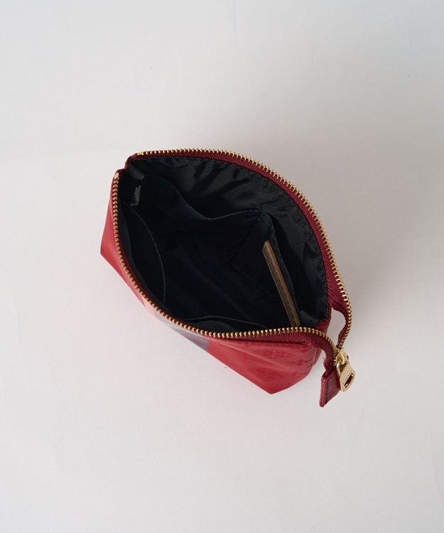 russet ラインプリントポーチ S(Z-227) Red