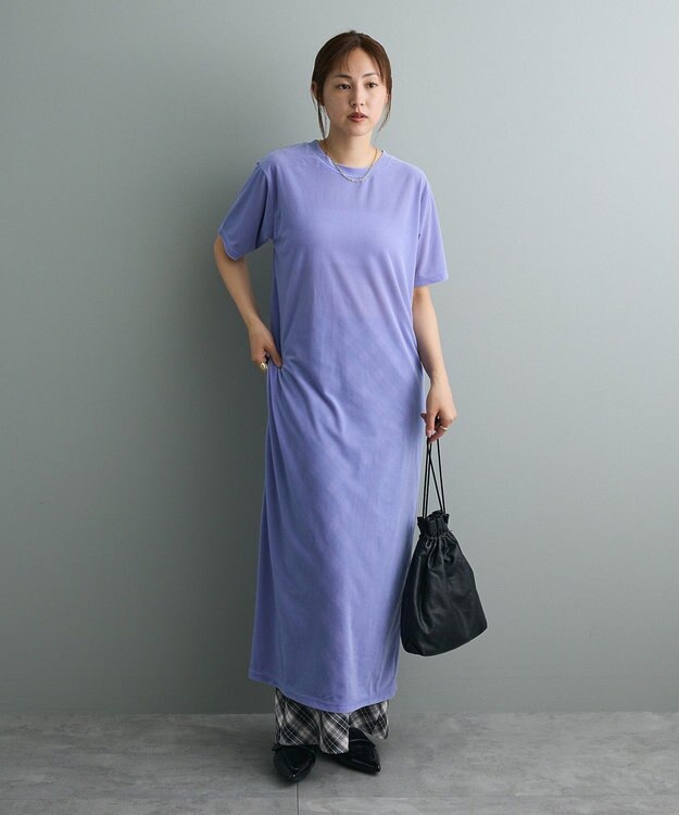 CRAFT STANDARD BOUTIQUE ベロアハーフスリーブワンピース Brown