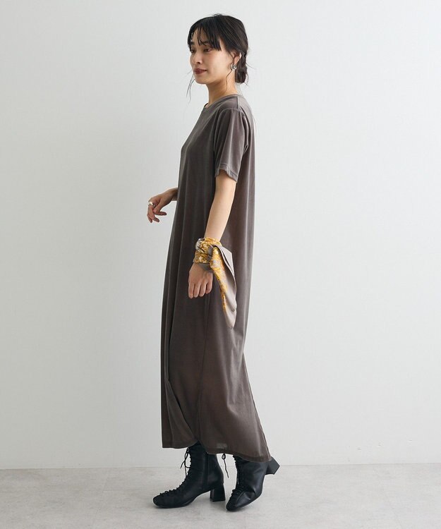 CRAFT STANDARD BOUTIQUE ベロアハーフスリーブワンピース Brown