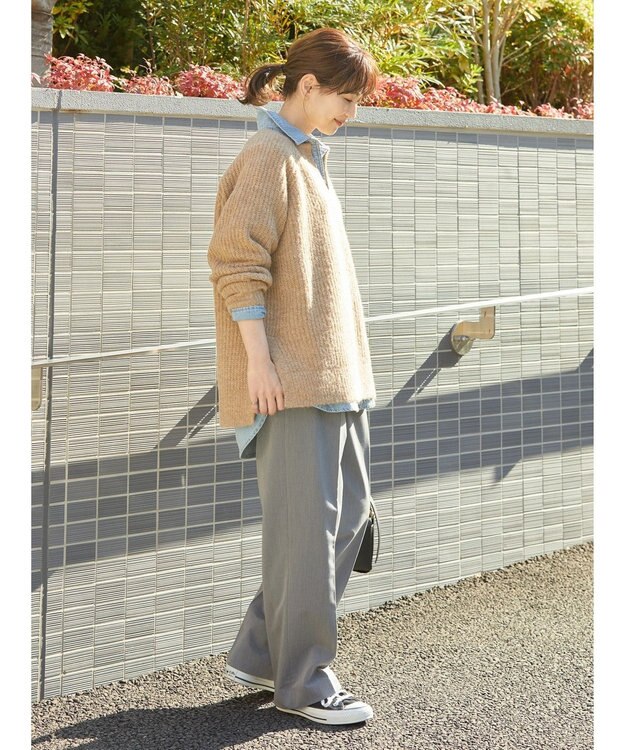 AMERICAN HOLIC ミックスヤーンカフタンニットプルオーバー Beige