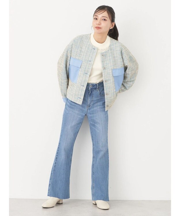 earth music&ecology ツイードジャケット Blue