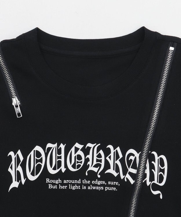 WEGO ZIPデザイングラフィックちびT ブラック