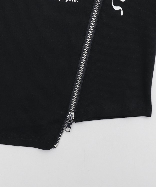 WEGO ZIPデザイングラフィックちびT ブラック