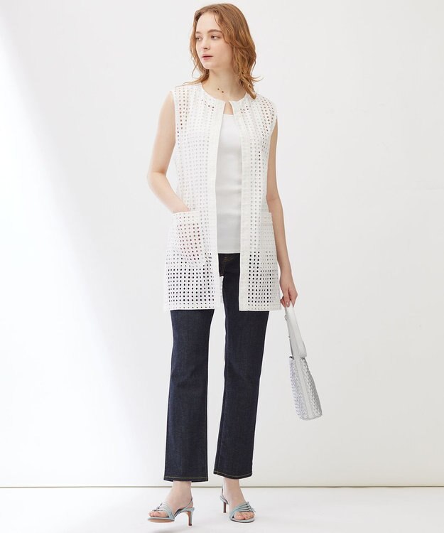 23区 【Indian Factory】アイレットレース ジレ ホワイト系