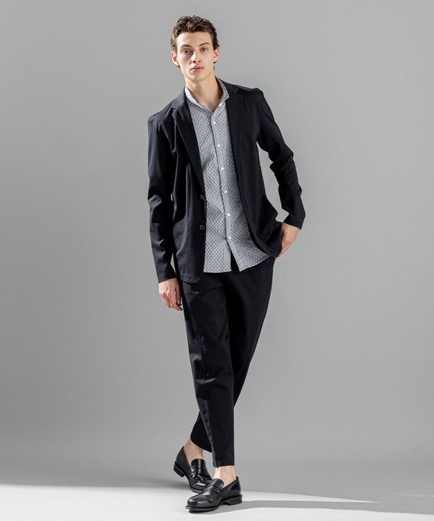 JOSEPH HOMME トライジャガードストレッチ ウイングカラー半袖シャツ ライトグレー系