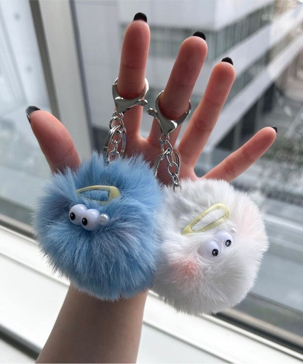 WEGO フワフワモンスターぬいキーホルダー ブルー